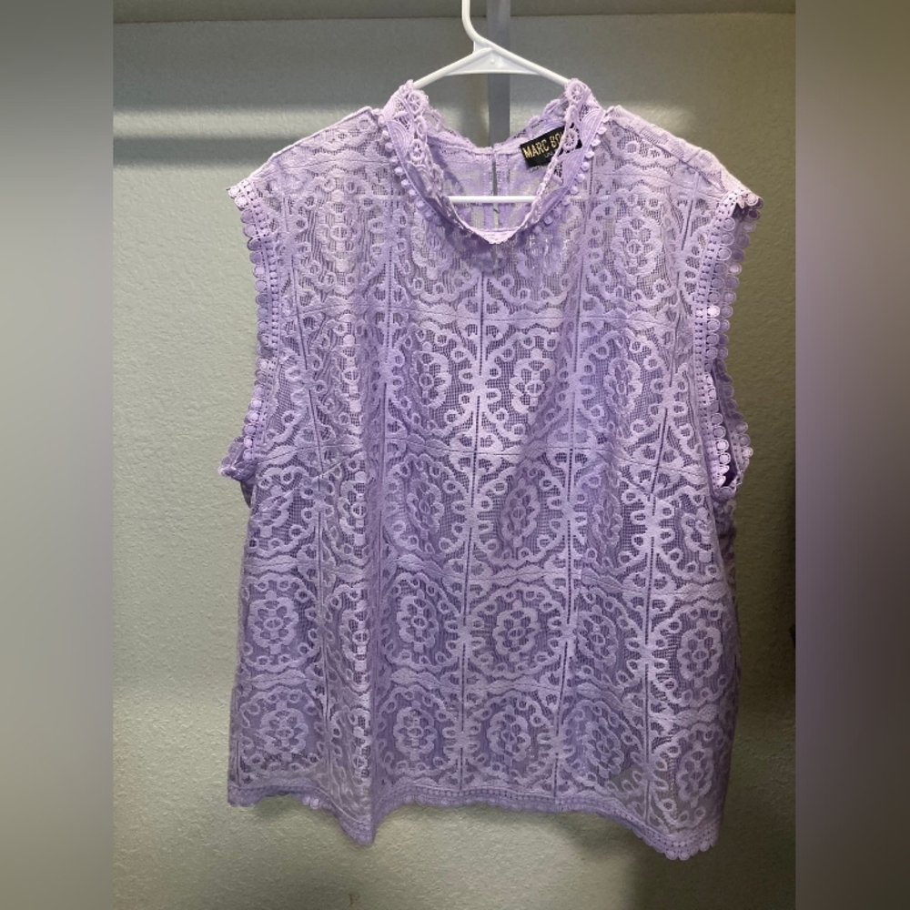 Marc Bouwer Lavender Lace Blouse